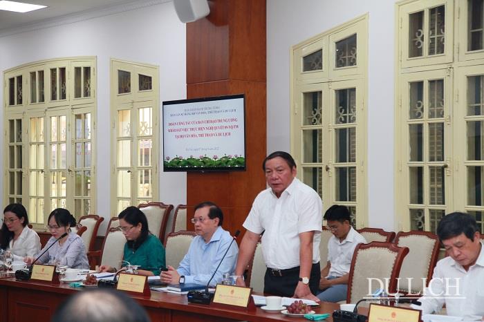 Bộ trưởng Bộ VHTTDL Nguyễn Văn Hùng phát biểu